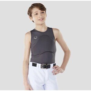 Evoshield Youth Large Protective Baseball Chest Guard Shirt Stretch grey